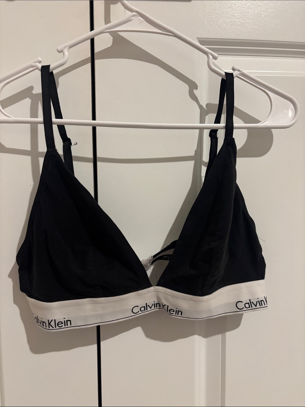 Calvin Klein Black Bralette with White Logo Band